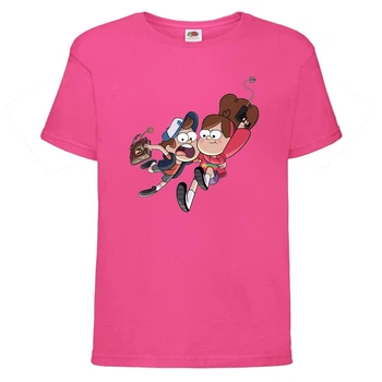 Футболка дитяча Гравити Фолз Мэйб і Діппер (Gravity Falls Mayb and Dipper) рожева (GF pin-5) 140 см