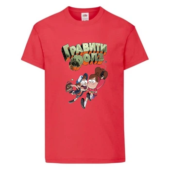 Футболка дитяча Гравити Фолз Мэйб і Діппер 2 (Gravity Falls Mayb and Dipper 2) червона (GF rd-5) 104 см