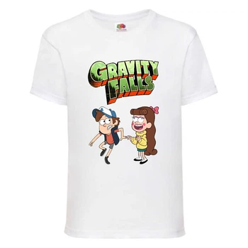 Футболка детская Гравити Фолз Мэйб и Диппер 12 (Gravity Falls Mayb and Dipper 12) белая (GF wh-06) 104 см