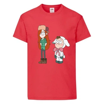 Футболка детская Гравити Фолз Венди и Диппер 2 (Gravity Falls Vendy and Dipper 2) красная (GF rd-3) 116 см
