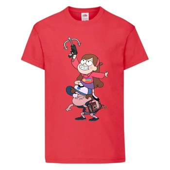 Футболка дитяча Гравити Фолз Мэйб і Діппер 4 (Gravity Falls Mayb and Dipper 4) червона (GF rd-7) 104 см