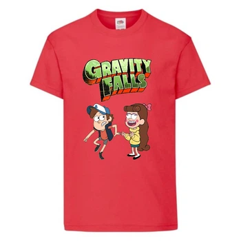 Футболка детская Гравити Фолз Мэйб и Диппер 12 (Gravity Falls Mayb and Dipper 12) красная (GF rd-06) 164 см