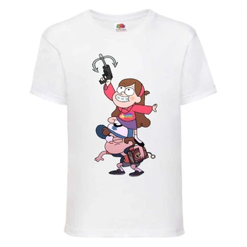 Футболка детская Гравити Фолз Мэйб и Диппер 4 (Gravity Falls Mayb and Dipper 4) белая (GF wh-8) 104 см
