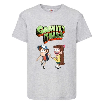 Футболка детская Гравити Фолз Мэйб и Диппер 12 (Gravity Falls Mayb and Dipper 12) серая (GF gr-06) 104 см