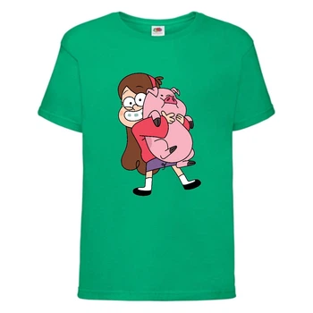 Футболка дитяча Гравити Фолз Мэйб piggy (Gravity Falls Mayb piggy) зелена (GF grn-06) 104 см