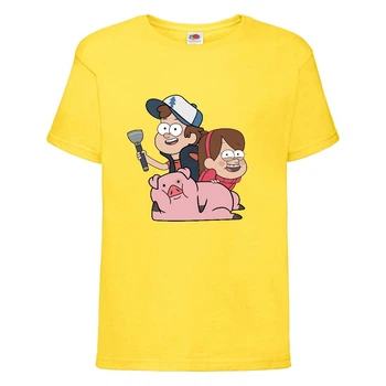 Футболка дитяча Гравити Фолз Мэйб і Діппер 10 (Gravity Falls Mayb and Dipper 10) жовта (GF yl-04) 104 см