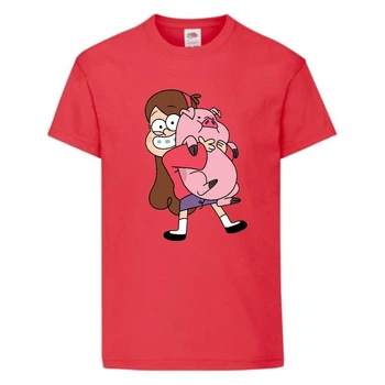 Футболка детская Гравити Фолз Мэйб piggy (Gravity Falls Mayb piggy) красная (GF rd-07) 104 см