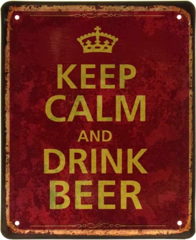 Металлическая табличка "Keep Calm And Drink Beer" (ms-103593)