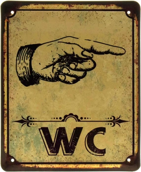 Металлическая табличка "WC (Направо)" (ms-103610)