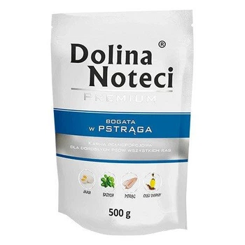 Упаковка влажного корма для собак с форелью в паучах Dolina Noteci Premium 10 шт*500 г