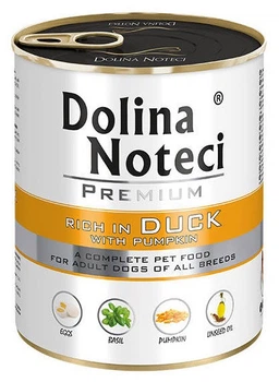 Упаковка влажного корма для собак с уткой и тыквой Dolina Noteci Premium 24 шт*400 г