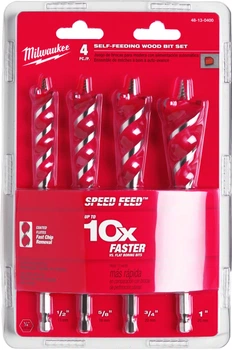 Набор сверл по дереву Milwaukee Speed Feed 4 шт (4932479477)