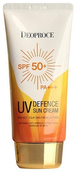 Увлажняющий солнцезащитный крем для лица Deoproce UV Defence Sun Cream с Гиалуроновой кислотой и Муцином улитки SPF 50++ PA++ 70 г (dscd70) (8809410031251)