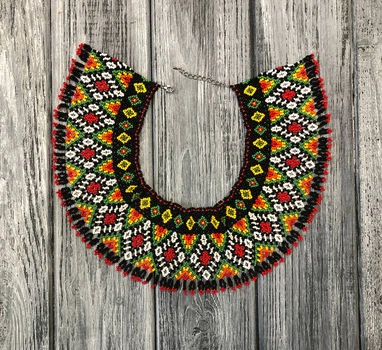 Традиційна українська силянка із чеського бісеру HatynkaUA Necklace намисто ручної роботи (SUN999_15)