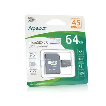 Карта памяти Apacer microSDHC Class 10 UHS-I, 64GB