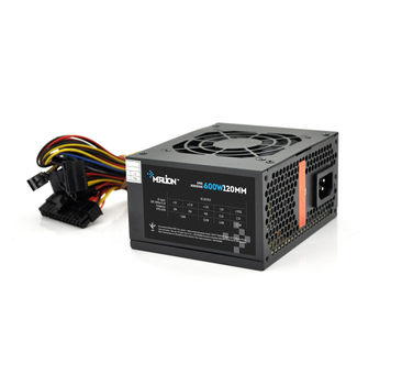 Блок питания Merlion 600W 12cm Black + кабель питания, 10шт в коробке, ОЕМ
