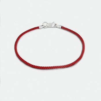 Шнурок на руку с серебряным замком Jewel-case Красный крученый шелк 4022-kr 17.0