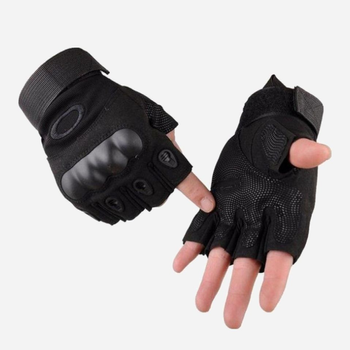 Тактичні рукавички з відкритими пальцями посилений протектор OAKLEY Black L