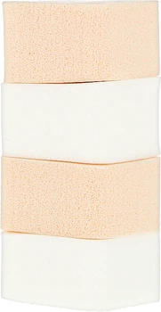 Спонж CS052WB для макияжа 4в1 ромб, бежевый + белый - Cosmo Shop Sponge 4шт (1047111-27064236)
