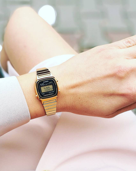 Женские наручные часы CASIO LA670WGA-1 Желтое золото\черный
