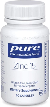 Цинк, Zinc, Pure Encapsulations, 15 мг, 60 капсул (PE-00250)