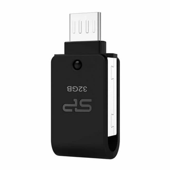 Флеш-накопичувач SiliconPower USB 2.0 Mobile X21 MicroUSB OTG 32Gb Black metal (SP032GBUF2X21V1K)