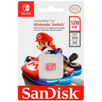 Карта пам'яті microSDXC (UHS-1) SanDisk For Nintendo Switch128Gb class 10 (R100Mb/s, W90Mb/s) (SDSQXAO-128G-GN3ZN)