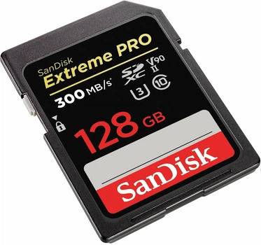 Карта пам'яті SDXC (UHS-II U3) SanDisk Extreme Pro 128Gb class 10 V90 (R300MB/s, W260MB/s) (SDSDXDK-128G-GN4IN)