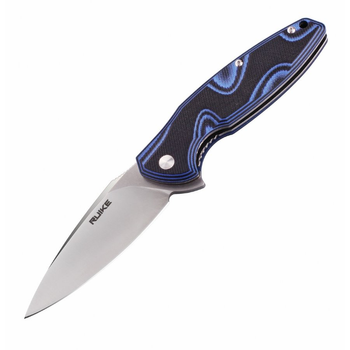 Нож складной карманный, туристический полуавтоматический с фиксацией Liner Lock Ruike Fang P105-Q Blue 213 мм
