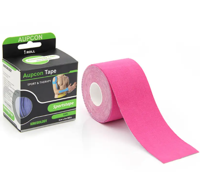Кінезіо Тейп Kinesiology Tape 5см х 5м розовый індивідуальна упаковка