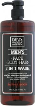 Гель для душу чоловічий 3 в 1 Dead Sea Collection Sandalwood для тіла волосся й обличчя 1 л (7290102256952)