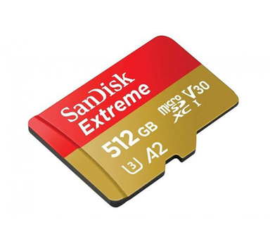 Карта памяти SanDisk Extreme 512GB microSDXC без адаптера SDSQXAV-512G-GN6MN (190/130 MB/s UHS-I V30 U3 Class 10)