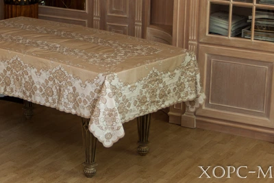 Скатерть XOPC-M "Кружевная" из рельефного винила 150х260см (108-4) (510-wt-br)