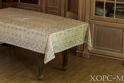 Скатерть XOPC-M "Кружевная" из рельефного винила 150х260см (108-3) (504-b-br)