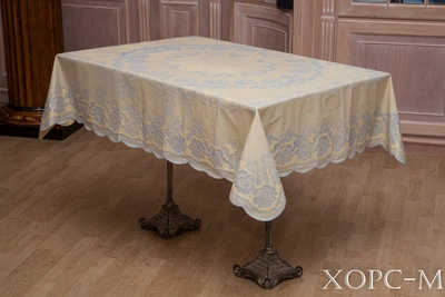 Скатерть XOPC-M "Кружевная" из рельефного винила 120х150см (103-10) (851-olive-blue)
