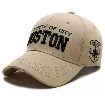 Кепка Бейсболка логотип Boston (Бостон) з вигнутим козирком Бежевий, Унісекс WUKE One size