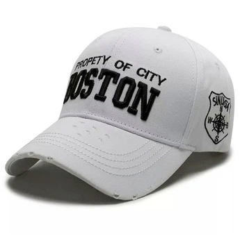 Кепка Бейсболка логотип Boston (Бостон) с изогнутым козырьком Белый, Унисекс WUKE One size