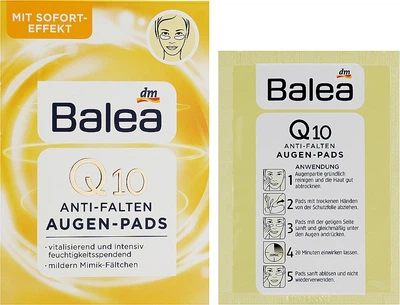 Патчи для кожи вокруг глаз с Q10 против морщин - Balea Augen Pads Q10 Anti-Falten 12шт (832201-56554)
