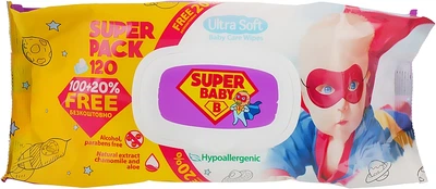 Влажные салфетки «Ромашка и Алоэ вера», 120шт - Naturelle Super Baby 120шт (795930-28480)