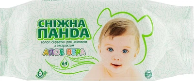 Вологі серветки для рук "Алое", 60 штук - Сніжна панда 64шт (361601-29091)