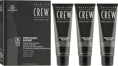 Система маскировки седины (уровень 2-3) 3x40 мл - American Crew Precision Blend Dark 3x40ml (47981-59711)