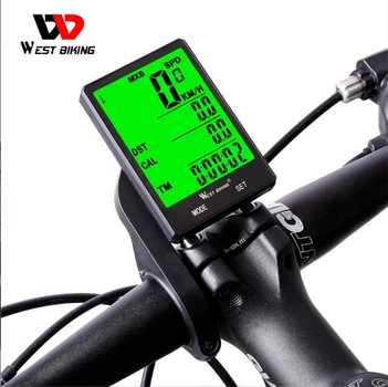 Беспроводной велосипедный компьютер West Biking 2,8" с зеленой подсветкой 0702029 (768230598) вело велокомпьютер Черный
