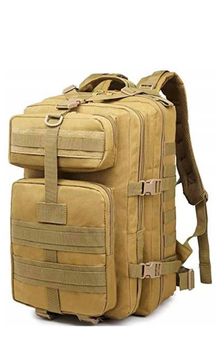 Рюкзак сумка на плечі ранець 28 л Койот 45 х 22 х 26 см дволямковий з ручкою для перенесення базою модульної системи Molle матеріал 100% поліестер 600D