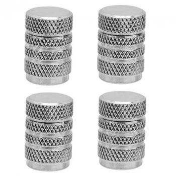 Набор защитных колпачков на ниппель для автомобиля SUNROZ Caps 3Stripes Classic Silver 4 штуки (A-67186)