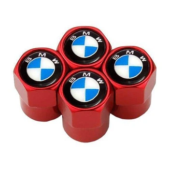 Защитные Набор колпачков на ниппель для автомобиля BMW SUNROZ Caps Short Red БМВ 4 штуки (A-67351)