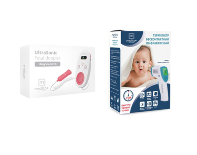 Комплексный набор MEDICA+ Baby Care допплер фетальный 7.0 + бесконтактный термометр 3.0