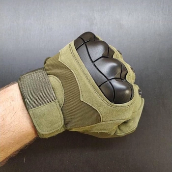Тактические перчатки полнопалые размер L Олива