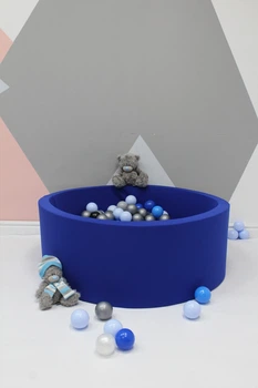 Сухой бассейн Maikinbaby круг 130х40х6 см и 350 шт шаров Синий электрик (арт.М130-110)