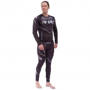 Комплект компрессионный мужской (лонгслив и штаны) VNM OKINAWA 9504-9604, размер: XL (48-50), черный-серый