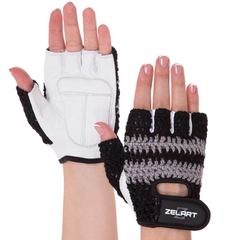 Перчатки тактические, спортивные женские Zelart SB-161956 размер: XS черный-белый